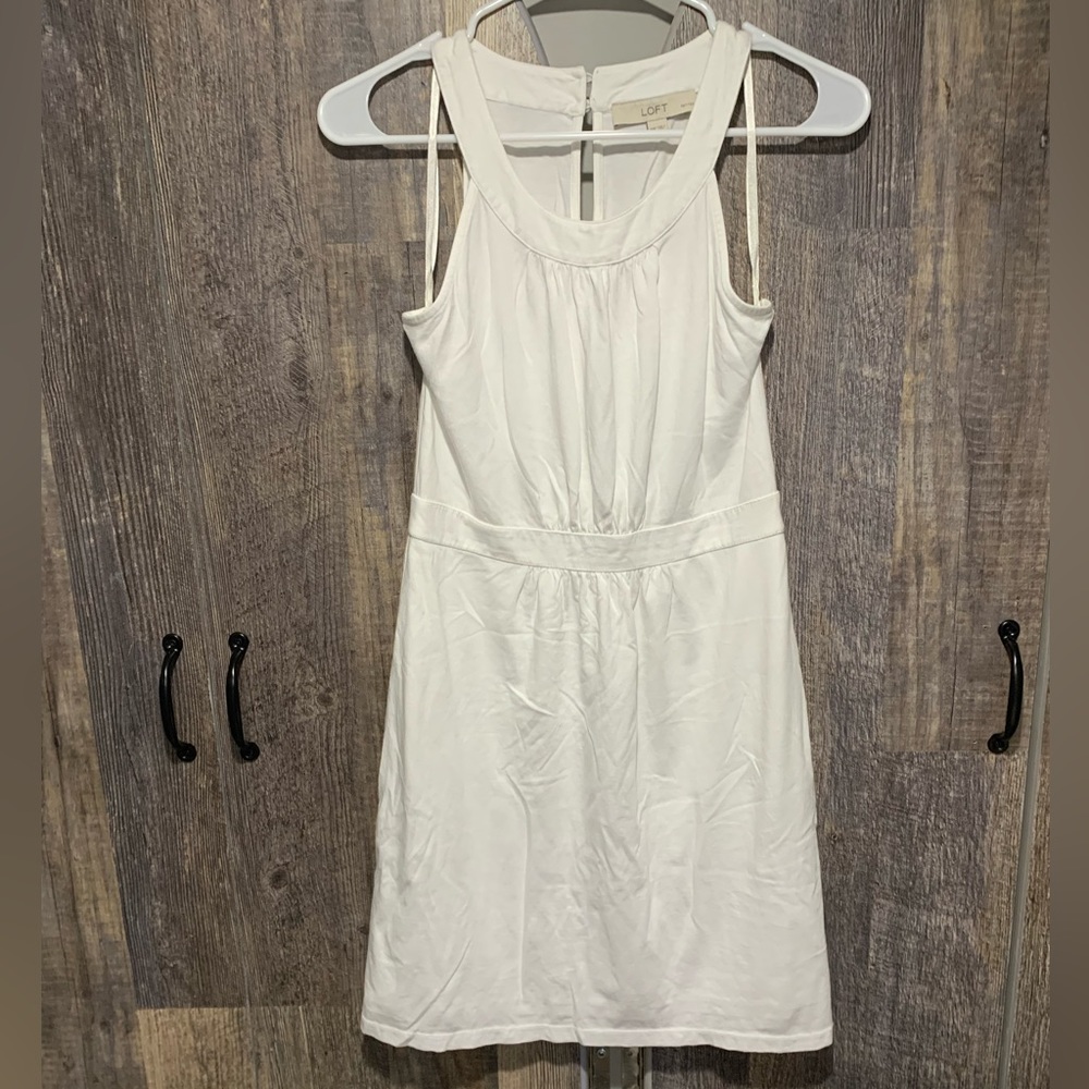 Loft Casual White Dress XSP XS Petite